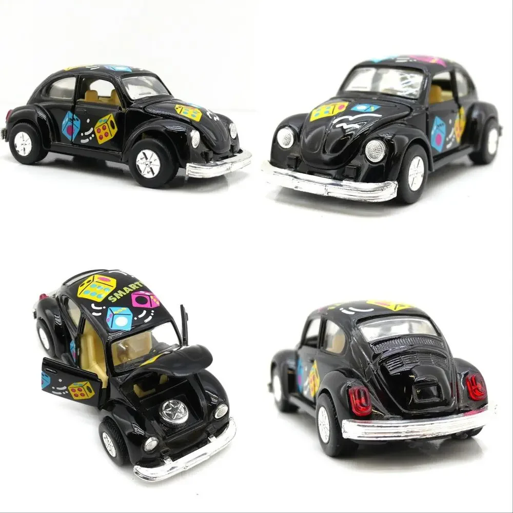 Lot of 4 Vintage VW Volkswagen Beetle Bus Toy Cars Diecast Plastic Collectibles